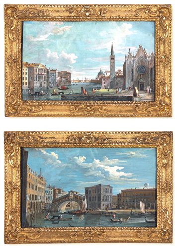 Paire de vues vénitiennes , fin du XVIIe siècle